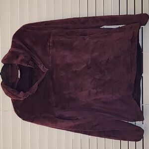 Girl’s XL 18 LANDS’ END KIDS Purple/Maroon Plush Fleece Pullover Jacket